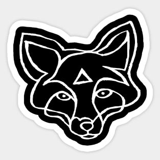 Minimal Line Art Fox Sticker